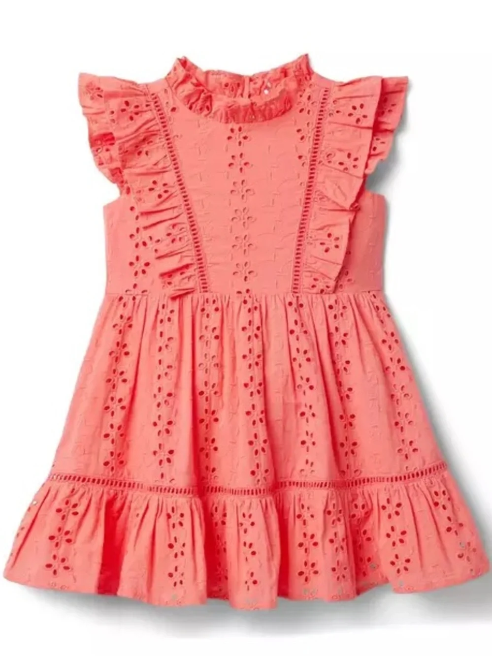 Janie and Jack Pink Eyelet Ruffle Dress